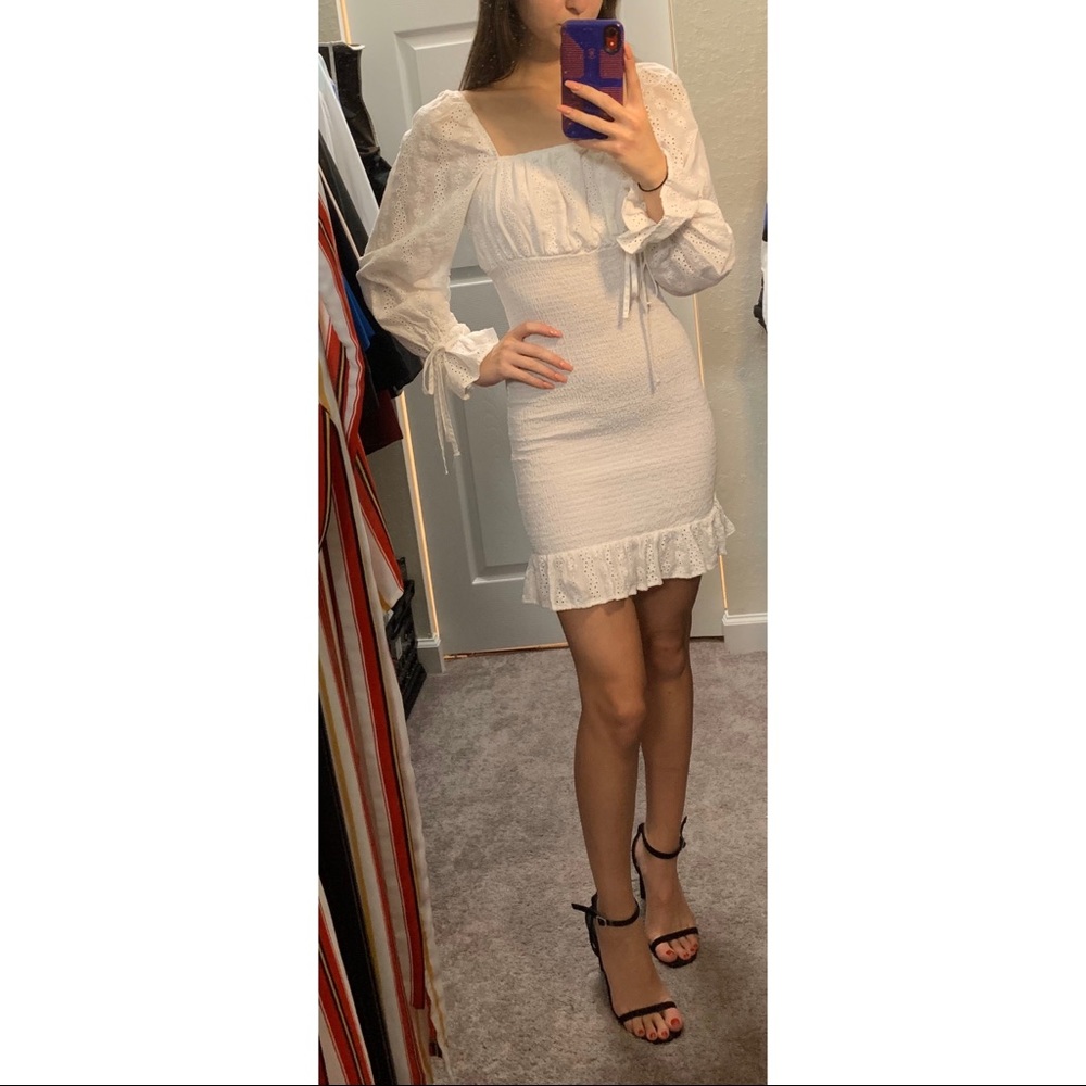 White Ruffle Dress